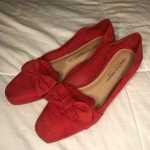 Red Flats with Bow